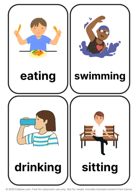 Actions ESL Flashcards