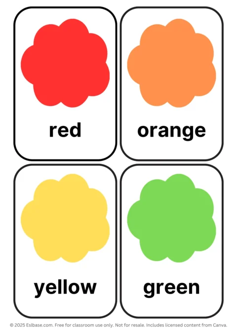 Colours ESL Flashcards