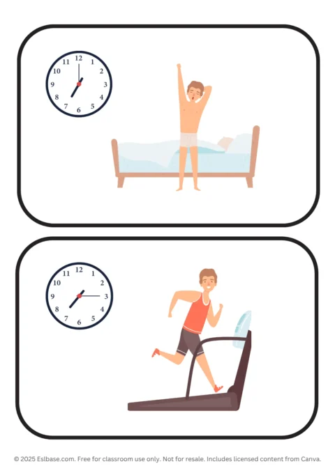Daily Routine ESL Flashcards