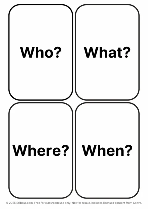 Question words ESL flashcards