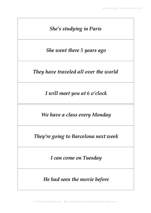 Reported speech ESL activity