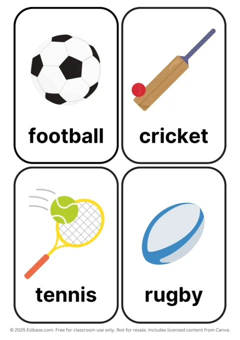 Sports ESL Flashcards
