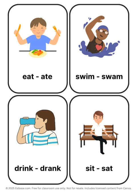 Verb Forms ESL Flashcards