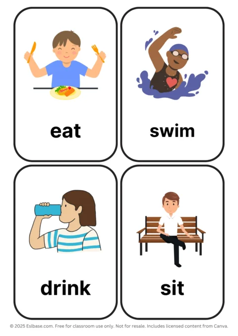 Verbs ESL Flashcards